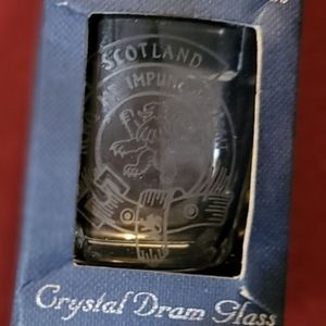 Square etched crystal dram shot glass